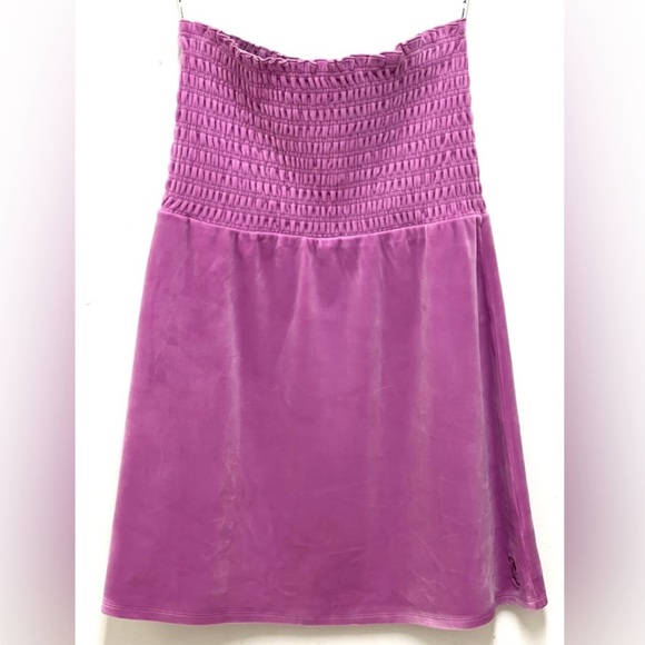 JUICY COUTURE Smocked Velour Dress, Lavender Lollipop Color, Size Medium - Picture 3 of 15